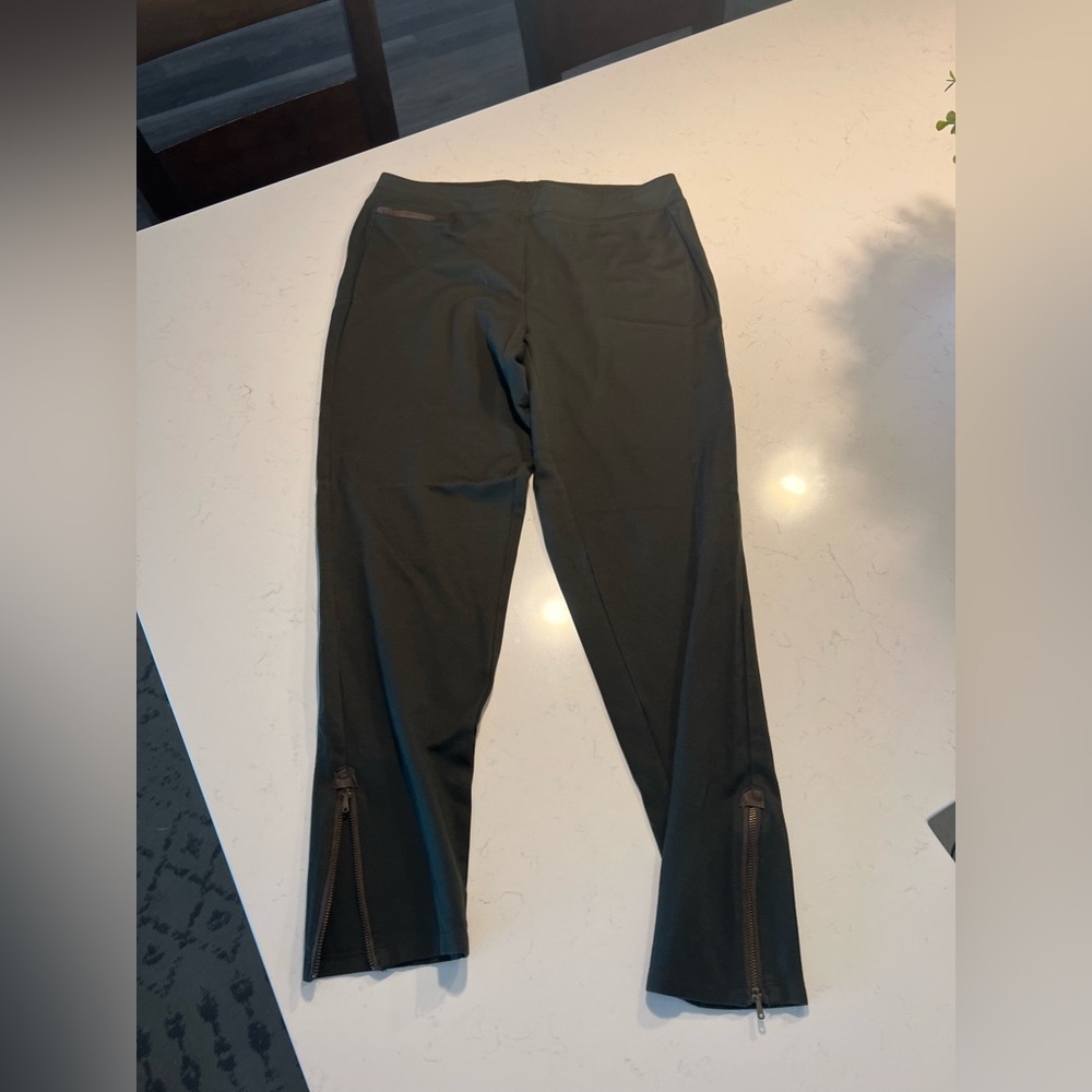 Soft Surroundings Womens Skinny Pants Black Pull On Ankle Zipper Stretch size M